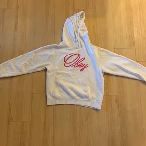 obey white hoodie